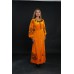 Embroidered dress "Velvet Luxury" orange